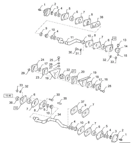 446984 - Вал передний клавиш соломотряса ТС56, ТС5080
